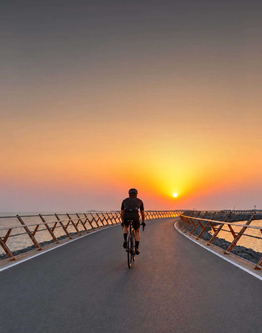Cyclist enjoying the track